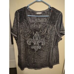 Maurice's Affliction Style Tee Shirt 1X Y2K Style Grunge Punk Cross Casual‎